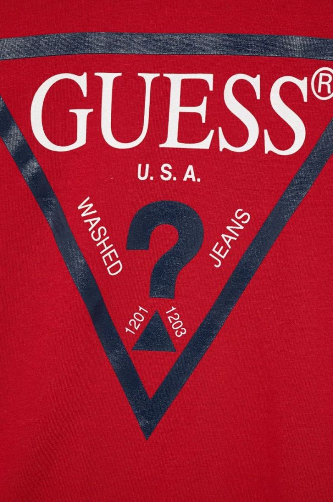 Дитячий лонгслів Guess колір червоний з принтом (1534453) фото 3