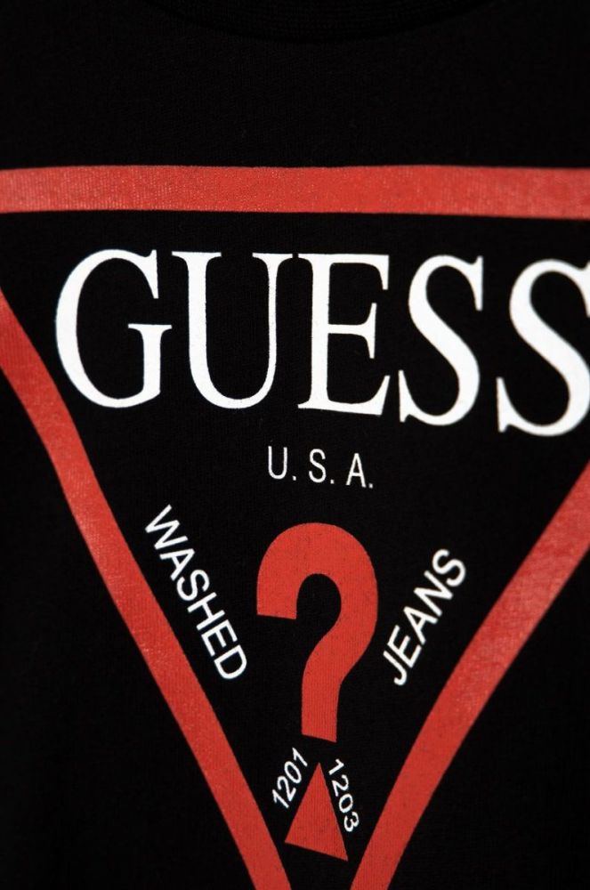 Дитячий лонгслів Guess колір чорний з принтом (1534467) фото 3