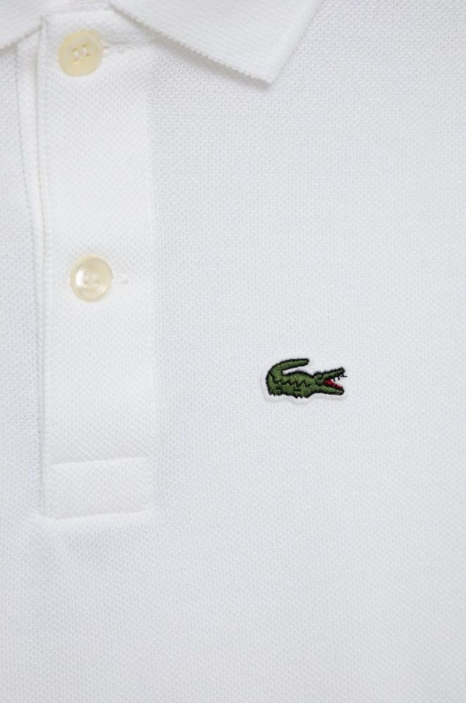 Дитячий бавовняний лонгслів Lacoste колір білий однотонний (2321523) фото 3