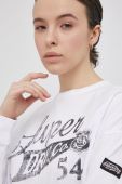Бавовняний лонгслів Superdry колір білий