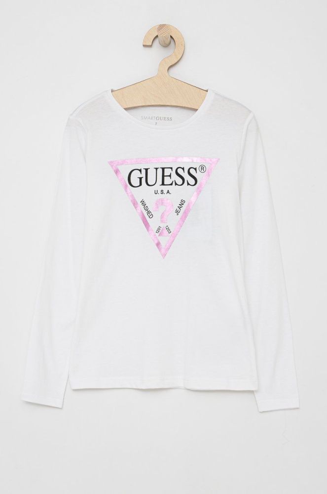 Дитячий лонгслів Guess колір білий (1521524)