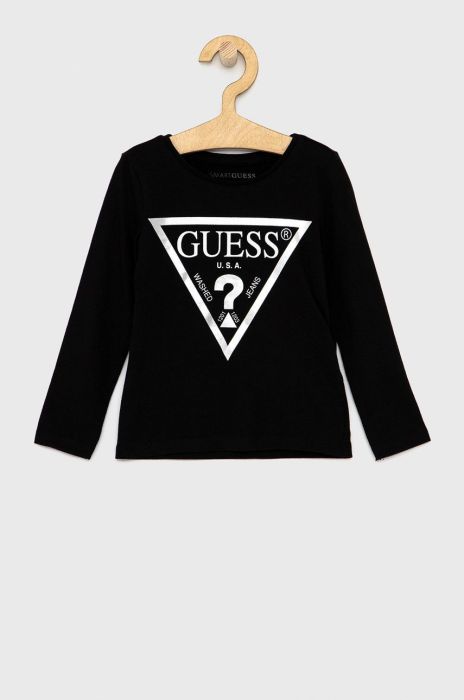 Дитячий лонгслів Guess колір чорний (1541147)