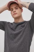 Бавовняний лонгслів Superdry колір сірий однотонний