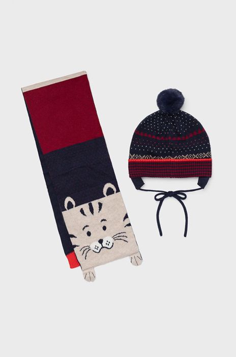 Дитяча шапка і шарф Mayoral колір бордовий