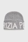 Вовняна шапка Patrizia Pepe колір сірий вовна Вовняна шапка Patrizia Pepe колір сірий вовна