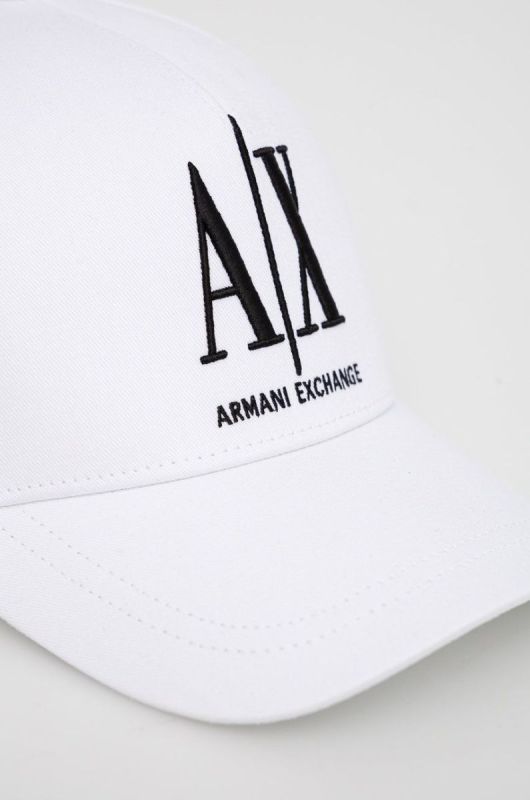 Кепка Armani Exchange колір білий з аплікацією (1693960) фото 2