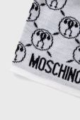 Шапка Moschino колір білий з тонкого трикотажу вовна