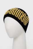 Шапка Moschino колір чорний з тонкого трикотажу вовна (1697080)