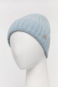 Шапка з домішкою вовни Granadilla з товстого трикотажу колір блакитний