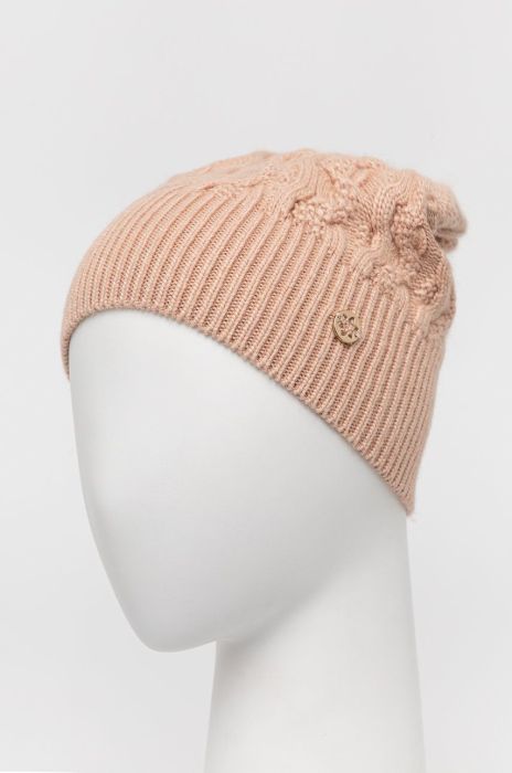 Шапка з домішкою вовни Granadilla колір помаранчевий з товстого трикотажу