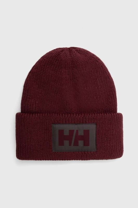 Шапка Helly Hansen колір коричневий з товстого трикотажу