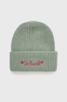 Шапка з домішкою кашеміру MC2 Saint Barth колір зелений з тонкого трикотажу вовна Шапка з домішкою кашеміру MC2 Saint Barth колір зелений з тонкого трикотажу вовна