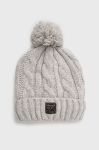 Шапка з домішкою вовни Superdry колір сірий з товстого трикотажу (2122124) Шапка з домішкою вовни Superdry колір сірий з товстого трикотажу (2122124)