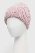 Шапка з домішкою вовни UGG колір рожевий з товстого трикотажу