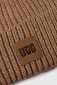 Шапка з домішкою вовни UGG колір коричневий з товстого трикотажу (3581610) Шапка з домішкою вовни UGG колір коричневий з товстого трикотажу (3581610)
