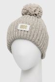 Шапка з домішкою вовни UGG колір сірий з товстого трикотажу (1891760)