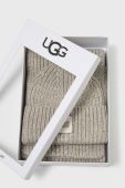 Шапка та шарф з домішкою вовни UGG Chunky колір сірий (1911567) Шапка та шарф з домішкою вовни UGG Chunky колір сірий (1911567)