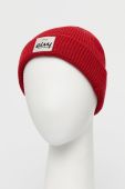 Вовняна шапка Eivy колір червоний з тонкого трикотажу вовна