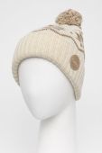Шапка з домішкою вовни Dakine колір кремовий з товстого трикотажу Шапка з домішкою вовни Dakine колір кремовий з товстого трикотажу