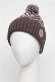 Шапка з домішкою вовни Dakine колір коричневий з товстого трикотажу Шапка з домішкою вовни Dakine колір коричневий з товстого трикотажу