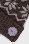 Шапка з домішкою вовни Dakine колір коричневий з товстого трикотажу Шапка з домішкою вовни Dakine колір коричневий з товстого трикотажу