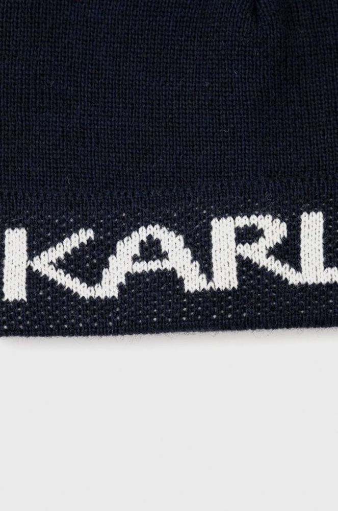 Шапка Karl Lagerfeld колір синій з тонкого трикотажу фото 3