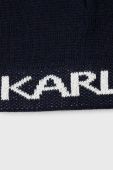 Шапка Karl Lagerfeld колір синій з тонкого трикотажу