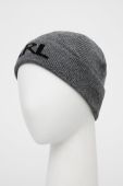 Шапка Karl Lagerfeld колір сірий з тонкого трикотажу