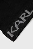 Шапка Karl Lagerfeld колір чорний з тонкого трикотажу