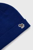 Шапка PS Paul Smith з тонкого трикотажу вовна колір блакитний