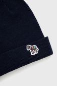 Шапка PS Paul Smith колір синій з тонкого трикотажу вовна