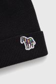 Шапка PS Paul Smith колір чорний з тонкого трикотажу вовна