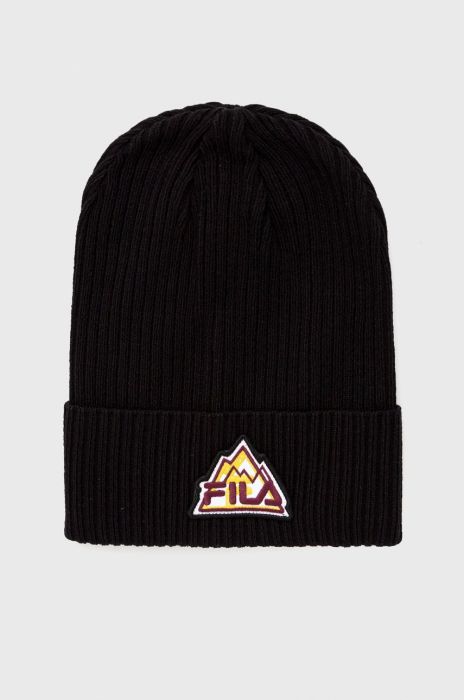 Шапка Fila колір чорний з тонкого трикотажу (1829247)