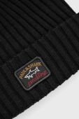 Шапка Paul&Shark колір чорний вовна