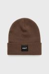 Шапка HUF колір коричневий з тонкого трикотажу