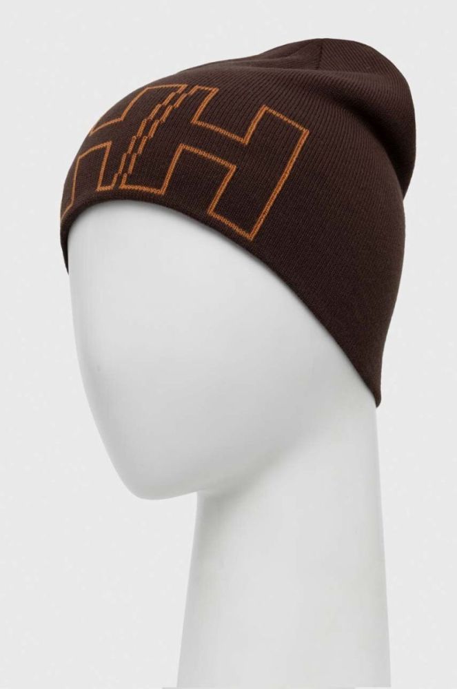 Шапка Helly Hansen колір коричневий з тонкого трикотажу фото 2