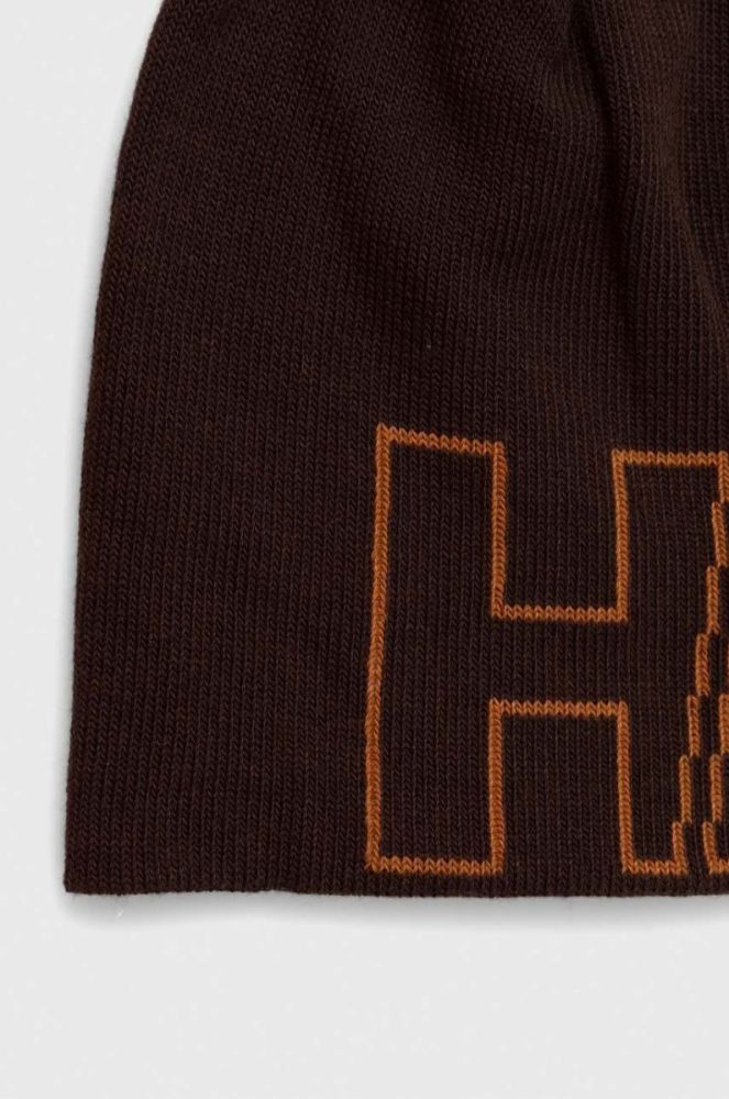 Шапка Helly Hansen колір коричневий з тонкого трикотажу фото 3