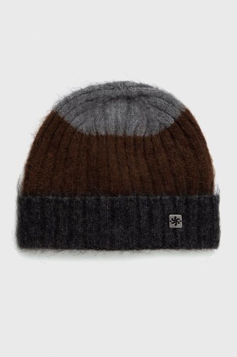 Шапка з домішкою вовни Granadilla колір сірий з тонкого трикотажу