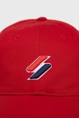 Бавовняна кепка Superdry колір червоний однотонна