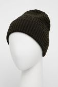 Шапка з домішкою вовни Sisley колір зелений з тонкого трикотажу