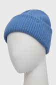 Вовняна шапка Rester?ds з товстого трикотажу вовна колір блакитний