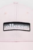 Бавовняна кепка Ellesse колір рожевий з аплікацією
