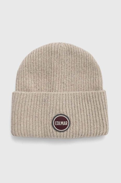 Вовняна шапка Colmar колір бежевий вовна