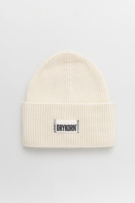 Шапка з домішкою вовни Drykorn колір кремовий з тонкого трикотажу