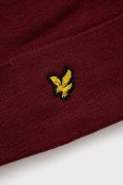 Шапка Lyle & Scott колір бордовий з тонкого трикотажу