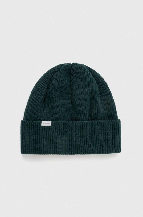 Вовняна шапка Houdini колір зелений з тонкого трикотажу вовна