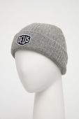 Вовняна шапка Deus Ex Machina колір сірий з товстого трикотажу вовна