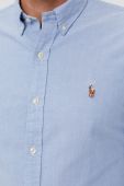 Сорочка Polo Ralph Lauren чоловіча slim комір button-down колір блакитний (1538152)