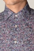 Бавовняна сорочка Eton чоловіча slim з італійським коміром колір барвистий
