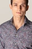 Бавовняна сорочка Eton чоловіча slim з італійським коміром колір барвистий